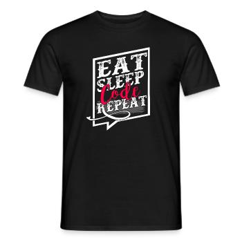 Programmer Eat Sleep Code Repeat - Men's T-Shirt - black - Front - AI Model Male 178 light (178cm)