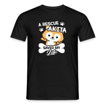 A Rescue Akita Saved My Life - Men's T-Shirt - black - Front - AI Model Male 178 light (178cm)