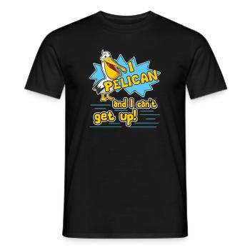 Pelican I Pelican And Can't Get Up - Men's T-Shirt - black - Front - AI Model Male 178 light (178cm)