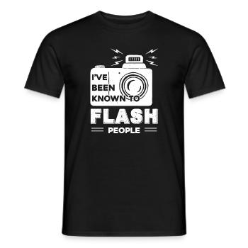Photographer Known To Flash People - Men's T-Shirt - black - Front - AI Model Male 178 light (178cm)