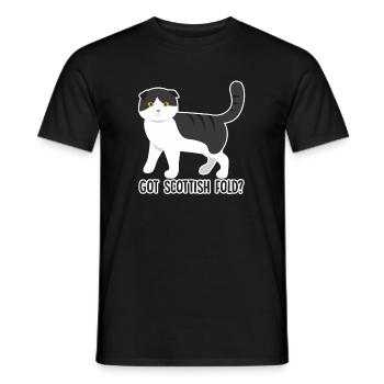 Got Scottish Fold Cat - Men's T-Shirt - black - Front - AI Model Male 178 light (178cm)