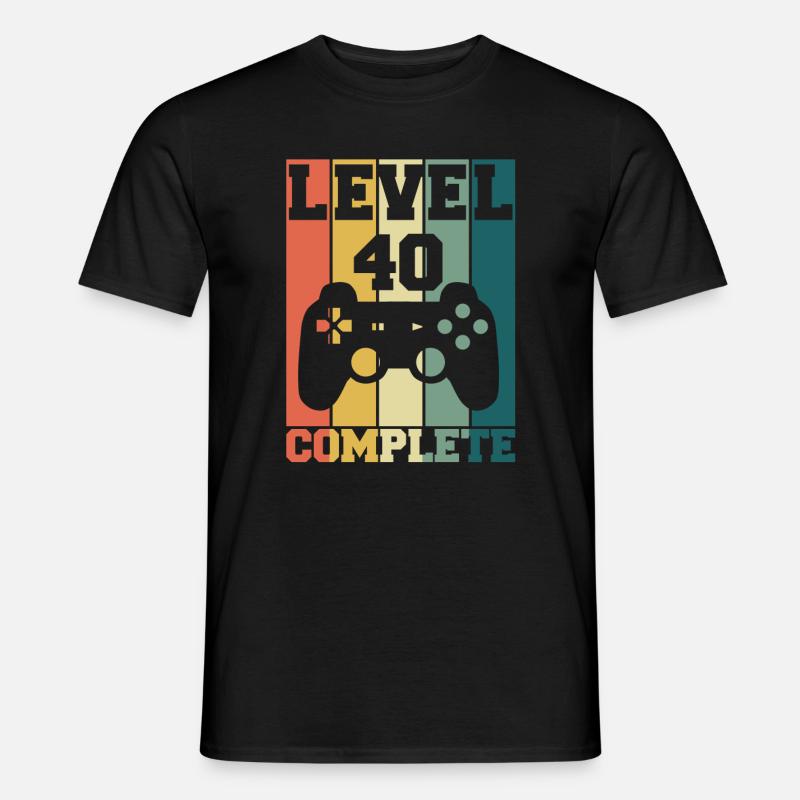 Level 40 Complete Gamer Geburtstag - Männer T-Shirt - Schwarz