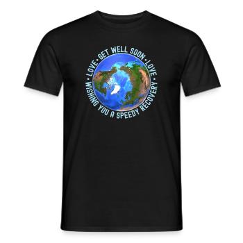 Get Well Soon Mother Earth | Climate Change - Men's T-Shirt - black - Front - AI Model Male 178 light (178cm)