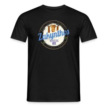 Île de Zakynthos en Grèce Souvenir Vintage - T-shirt homme - noir - Devant - AI Model Male 178 light (178cm)