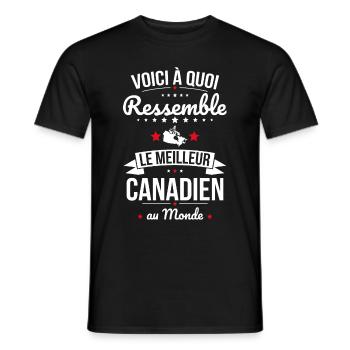 Voici à quoi ressemble le meilleur Canadien - T-shirt homme - noir - Devant - AI Model Male 178 light (178cm)