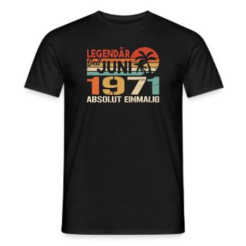 Legendär seit Juni 1971 - Geburtstag 1971 - Männer T-Shirt - Schwarz - Vorne - AI Model Male 178 light (178cm)