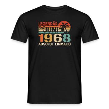 Legendär seit Juni 1968 - Geburtstag 1968 - Männer T-Shirt - Schwarz - Vorne - AI Model Male 178 light (178cm)
