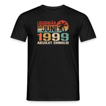 Legendär seit Juni 1999 - Geburtstag 1999 - Männer T-Shirt - Schwarz - Vorne - AI Model Male 178 light (178cm)