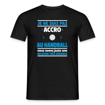 Je ne suis pas accro au handball - T-shirt homme - noir - Devant - AI Model Male 178 light (178cm)