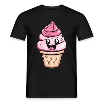 Fröhliches Eis im Becher - Männer T-Shirt - Schwarz - Vorne - AI Model Male 178 light (178cm)