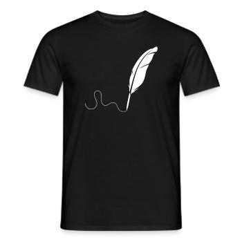 Weisse Feder - Männer T-Shirt - Schwarz - Vorne - AI Model Male 178 light (178cm)