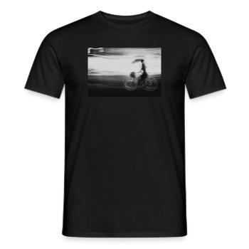 Bicycle Rain Nature Grey Art Art - Men's T-Shirt - black - Front - AI Model Male 178 light (178cm)