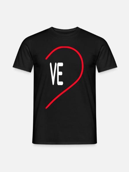 Herz VE LOVE - Männer T-Shirt - Schwarz