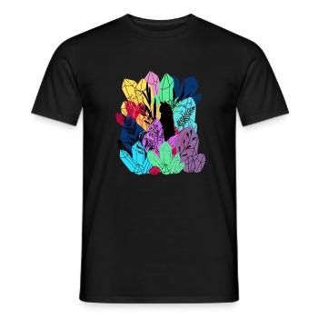 Kristalle - Katze - Magie - Männer T-Shirt - Schwarz - Vorne - AI Model Male 178 light (178cm)