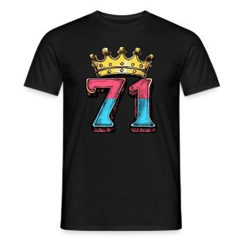 71 Zahl Krone - Männer T-Shirt - Schwarz - Vorne - AI Model Male 178 light (178cm)