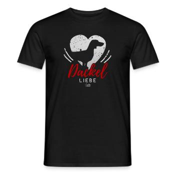 Dackel Liebe mit Herz - Männer T-Shirt - Schwarz - Vorne - AI Model Male 178 light (178cm)