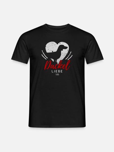 Dackel Liebe mit Herz - Männer T-Shirt - Schwarz