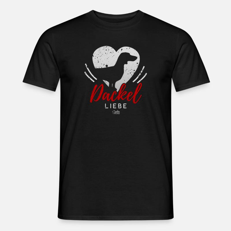 Dackel Liebe mit Herz - Männer T-Shirt - Schwarz
