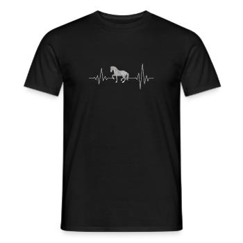 Herzschlag Pferd Liebe Liebhaber Puls Reiten - Männer T-Shirt - Schwarz - Vorne - AI Model Male 178 light (178cm)