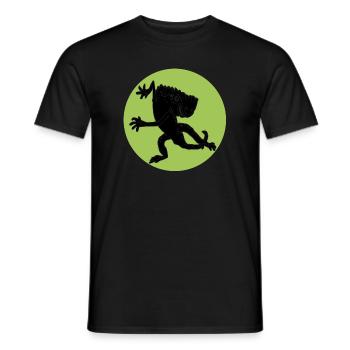 tanzende Echse - Männer T-Shirt - Schwarz - Vorne - AI Model Male 178 light (178cm)