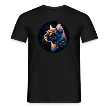 Beautiful cat for cat moms, gift cat - Men's T-Shirt - black - Front - AI Model Male 178 light (178cm)