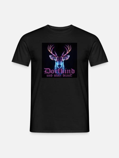 Hirsch für stolze Dorfkinder Dorffest Tracht - Männer T-Shirt - Schwarz