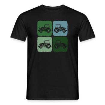 Tractor Retro Tractor Harvest Time in Agriculture - Men's T-Shirt - black - Front - AI Model Male 178 light (178cm)