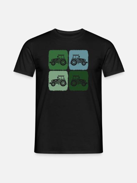 Trecker Retro Traktor Erntezeit in Landwirtschaft - Männer T-Shirt - Schwarz
