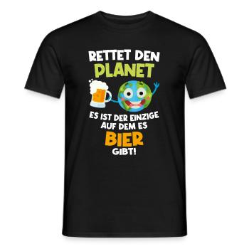 Save the Planet der einzige mit Bier Rettet Planet - Männer T-Shirt - Schwarz - Vorne - AI Model Male 178 light (178cm)