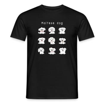 Liebe für einen Malteser – 9 niedliche Zeichnungen eines Hundes - Männer T-Shirt - Schwarz - Vorne - AI Model Male 178 light (178cm)