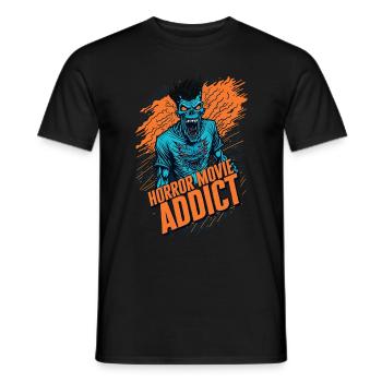 Zombie Illustration Horror Movie Fan Design - Men's T-Shirt - black - Front - AI Model Male 178 light (178cm)