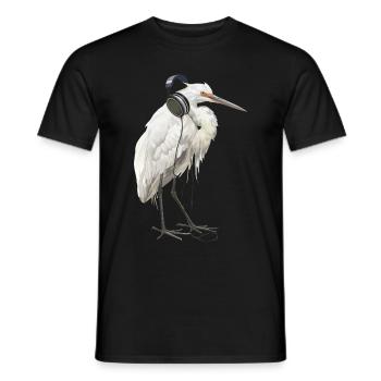 Reiher Vogel - Männer T-Shirt - Schwarz - Vorne - AI Model Male 178 light (178cm)