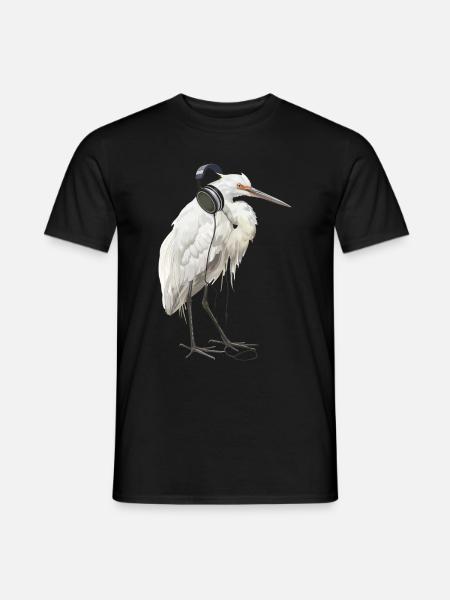 Reiher Vogel - Männer T-Shirt - Schwarz