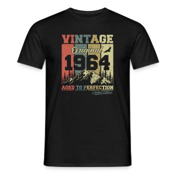 Vintage 1964 Jahrgang geboren Geburtstag Geschenk - Männer T-Shirt - Schwarz - Vorne - AI Model Male 178 light (178cm)