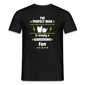 The perfect man is simply a garden fan - Men's T-Shirt - black - Front - AI Model Male 178 light (178cm)
