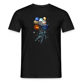 Astronaut Ballons Space Traveler Gift - Men's T-Shirt - black - Front - AI Model Male 178 light (178cm)