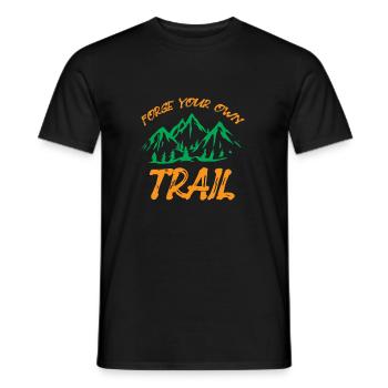 Hike Tramp Roam Walk Trek Wander Nature Mount Gift - Men's T-Shirt - black - Front - AI Model Male 178 light (178cm)