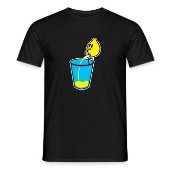Glass Drink Lemon Fruits Healthyfood Snack Gift - Men's T-Shirt - black - Front - AI Model Male 178 light (178cm)