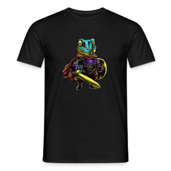 Knight Frog Shield Warrior Sword Cavalier Gift - Men's T-Shirt - black - Front - AI Model Male 178 light (178cm)