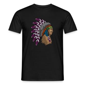 Cadeau de l’homme indien - T-shirt homme - noir - Devant - AI Model Male 178 light (178cm)