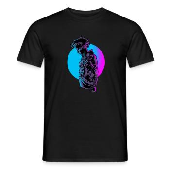 Cyborg-Mädchen-Roboter-Robotik-Rover-Android-Robo-Geschenk - Männer T-Shirt - Schwarz - Vorne - AI Model Male 178 light (178cm)