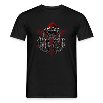 Horror Ugly Christmas Sweater Gory XMas Cool Gift - Men's T-Shirt - black - Front - AI Model Male 178 light (178cm)