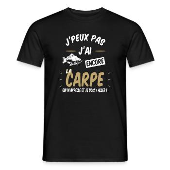 carpe cadeau carpiste - T-shirt homme - noir - Devant - AI Model Male 178 light (178cm)