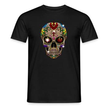Zucker Schädel Tag der Toten Geschenk - Männer T-Shirt - Schwarz - Vorne - AI Model Male 178 light (178cm)