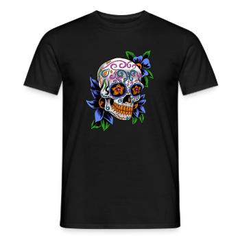 Zucker Schädel Tag der Toten Geschenk - Männer T-Shirt - Schwarz - Vorne - AI Model Male 178 light (178cm)