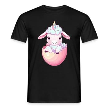 Agneau licorne dans la conception imaginative de mouton à l’œuf - T-shirt homme - noir - Devant - AI Model Male 178 light (178cm)