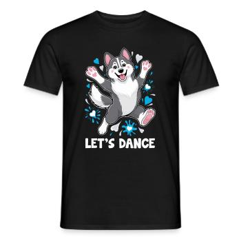 A Husky Dancing Let's Dance For Dancing Dancer - Men's T-Shirt - black - Front - AI Model Male 178 light (178cm)