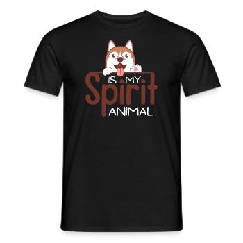 The dog is my spiritual animal - Men's T-Shirt - black - Front - AI Model Male 178 light (178cm)