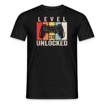 Level 28 Unlocked 28 Jahre Geburtstag Geschenk - Männer T-Shirt - Schwarz - Vorne - AI Model Male 178 light (178cm)