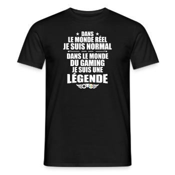 Dans Le Monde Du Gaming, Je Suis Une Légende ! - T-shirt homme - noir - Devant - AI Model Male 178 light (178cm)